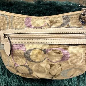 Coach Beige and Purple Canvas Crossbody Bag